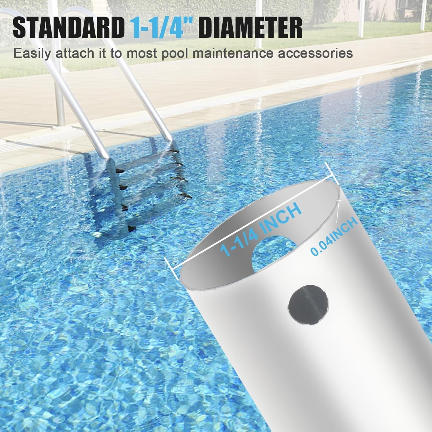 Pool Pole – Professional 12 Foot Telescoping Swimming Pool Cleaning Poles, Adjus