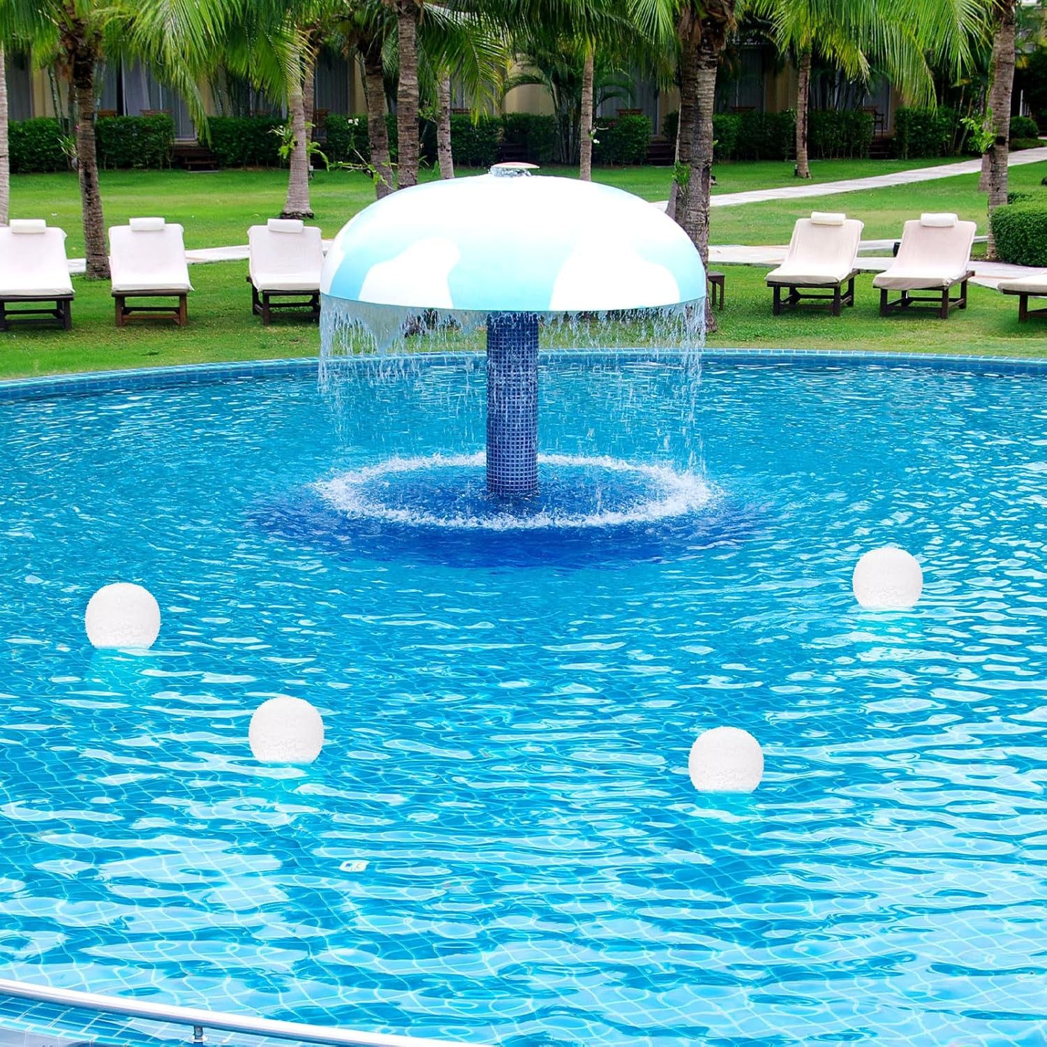 BOXOB 4pcs Scum Absorbing Ball for Hot Tub Scum and Pool, White Plunge Scum Ball