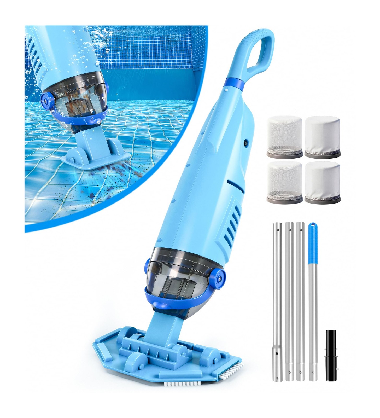 Kimpump Cordless Pool Vacuum Cleaner 4 Filter Bags Suitable For Ultra-Fine