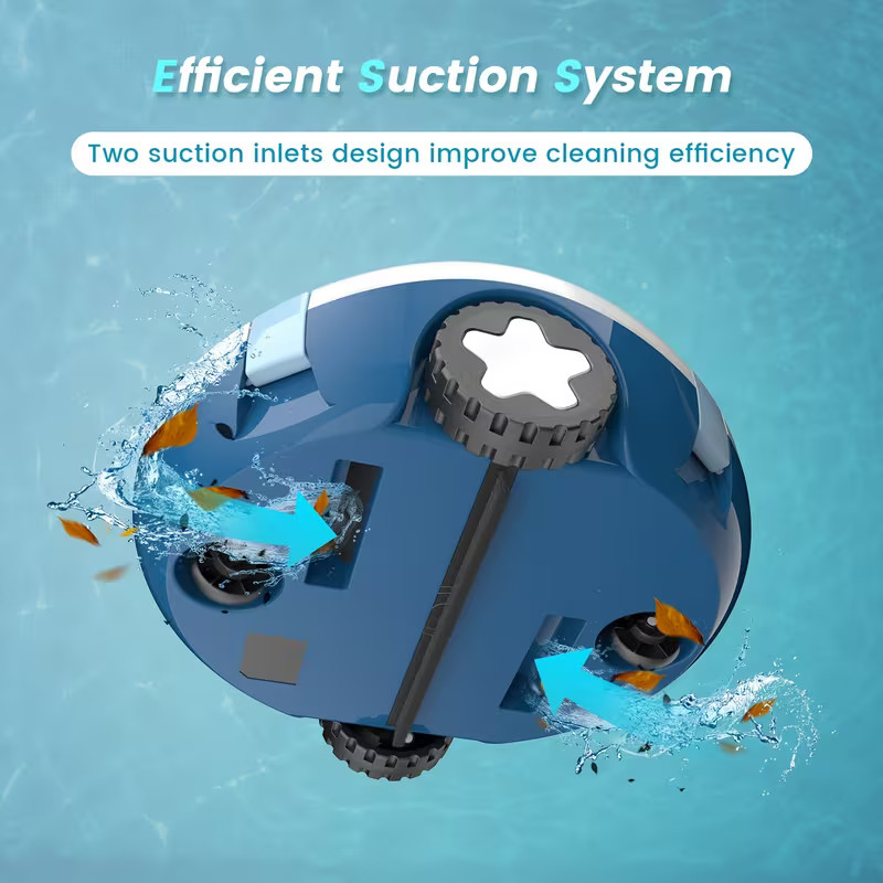 Powerful Cordless Robotic Pool Cleaner 90 Minutes Runtime 1100 Sq.Ft