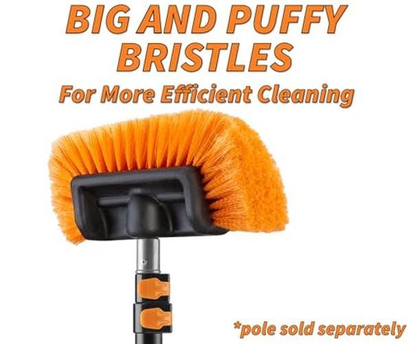 Soft Car Wash Brush Head with 5-Sided Soft Bristle – RV Wash Brush