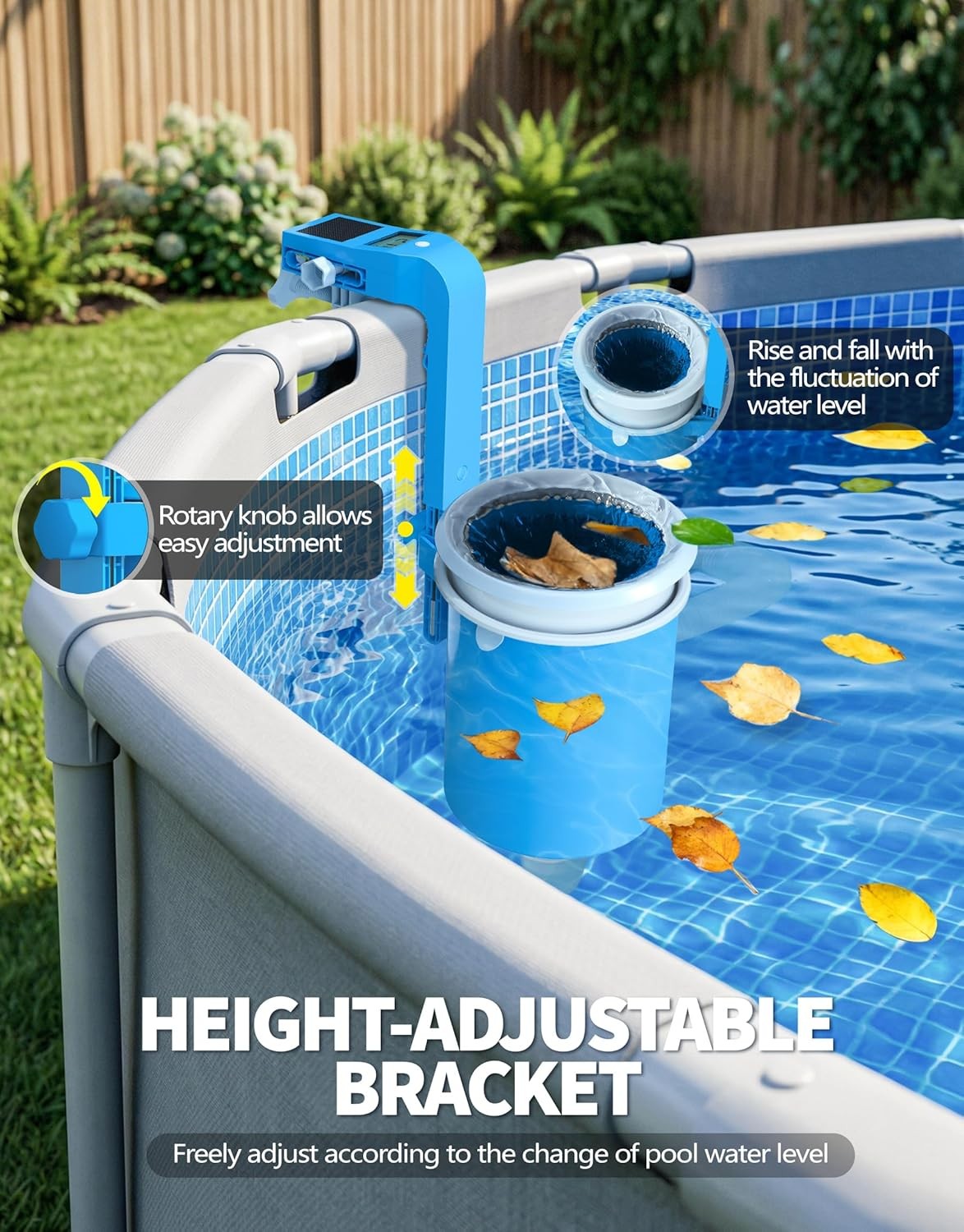 Above Ground Pool Skimmer with Solar Thermometer | Auto Skimming Debris Removal