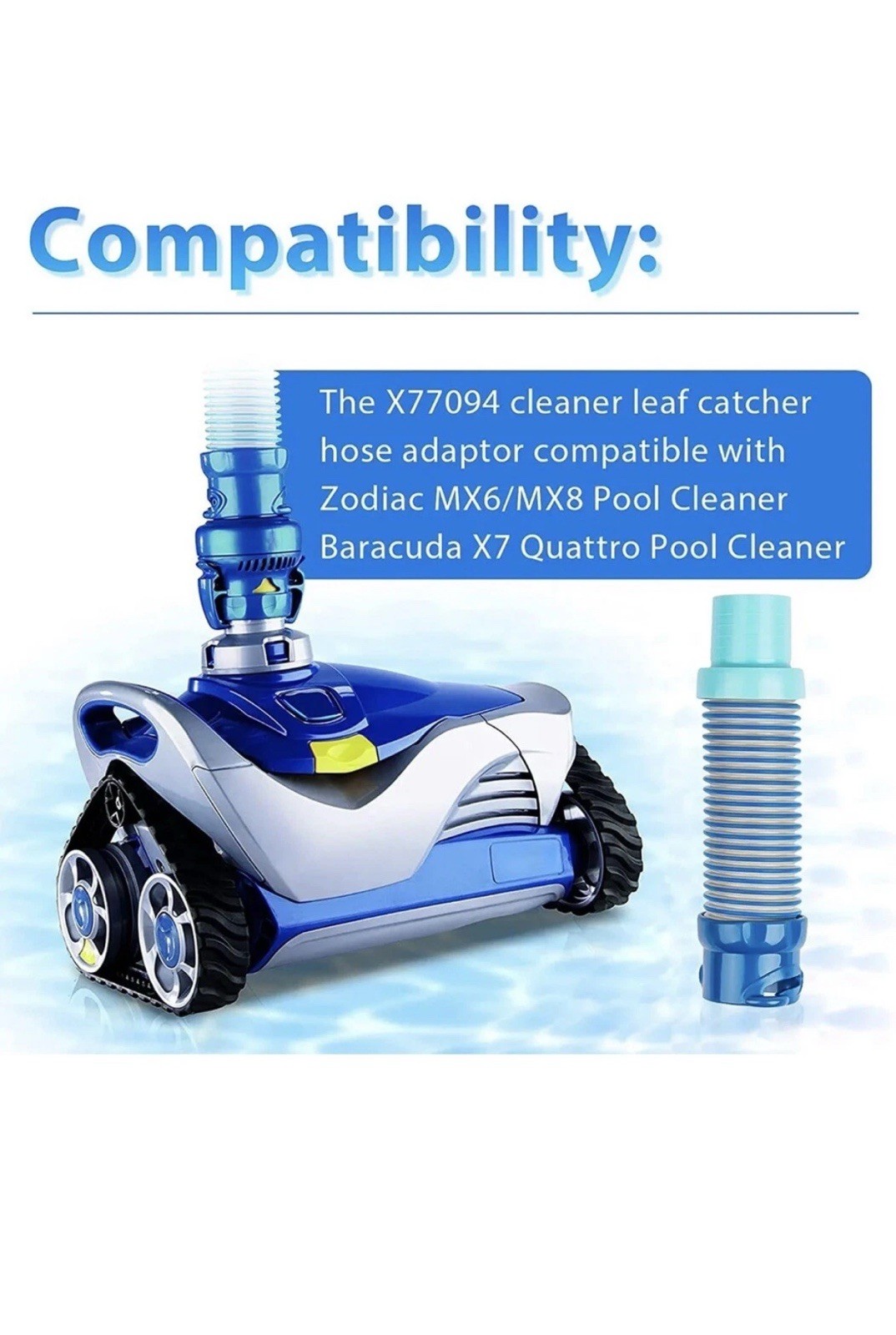 Pool Cleaner Suction Fitting Adapter Hose (X77094) New Fit For Zodiac MX8 Mx6