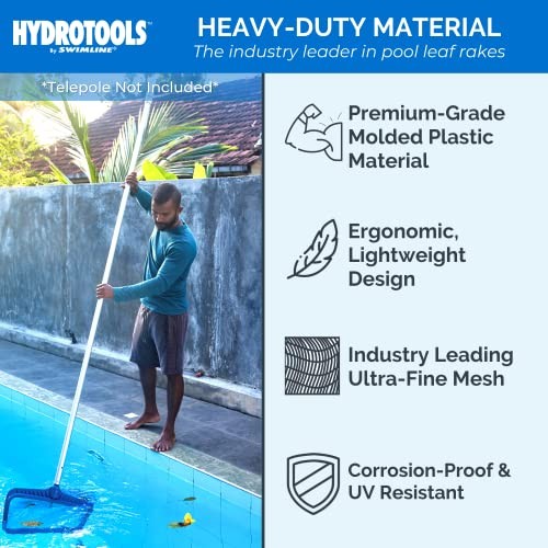 Swimline Professional Heavy Duty Deep-Bag Pool Rake, Blue