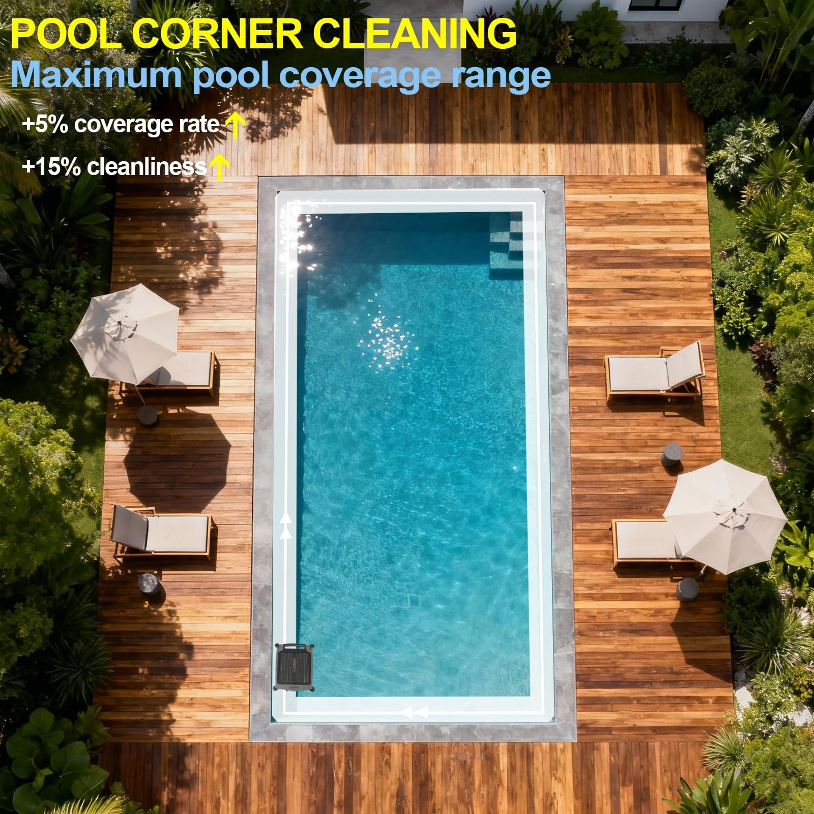 Solar Powered Robotic Pool Skimmer, Automatic Pool Surface Cleaner Robot with…