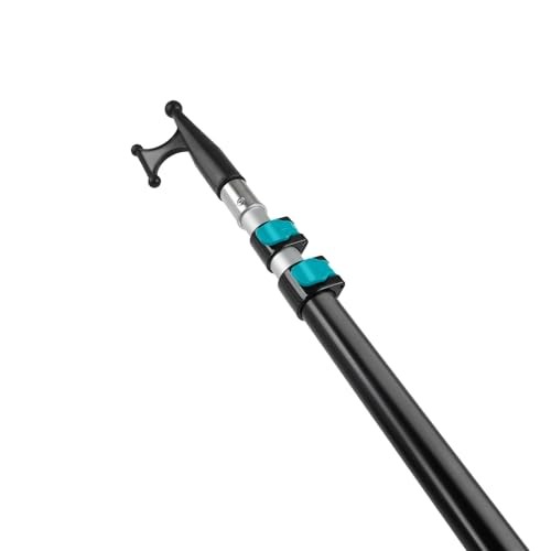 5-12 ft Telescoping Boat Hook Pole – 20ft Reach Heavy Duty Aluminum Boat Blue