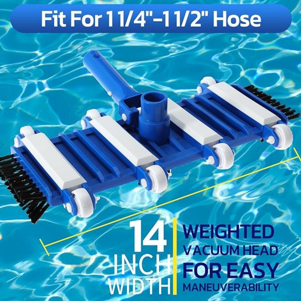 14&Prime; Flexible Swimming In-Ground Pool Vacuum Head with Swivel Hose Connection US