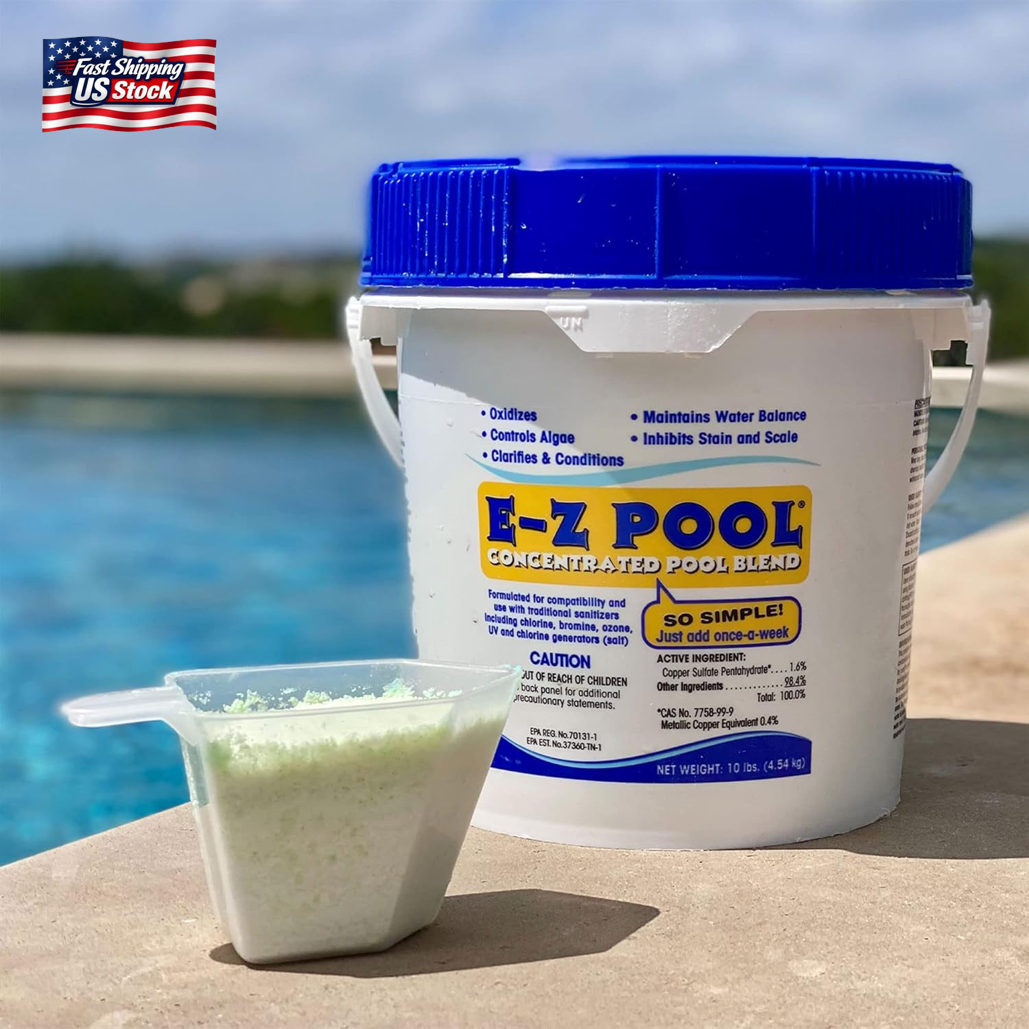 E-Z Pool Weekly All in 1 Concentrated Outdoor Swimming Pool Care Solution Blend