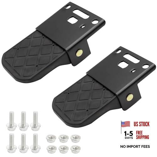 Four Wheeler Foot Pegs Pairs Metal and Non-Slip Tread ATV Foot Rests Kit Black