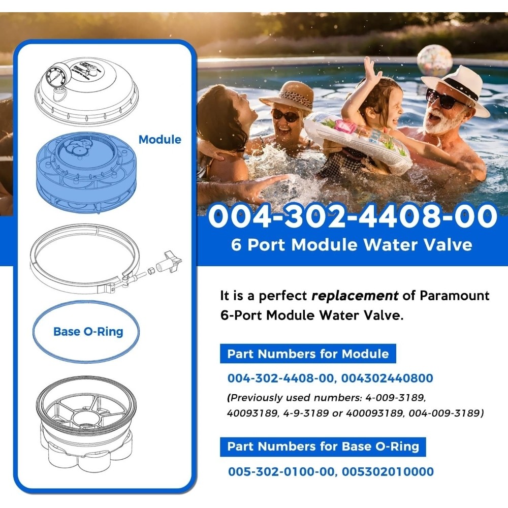 6-Port Module with Valve Shell O-Ring for Paramount Water Valve 004-302-4408-00
