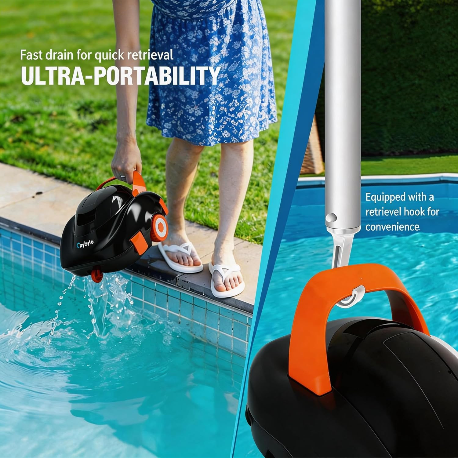 Robotic Pool Cleaner, Cordless Pool Vacuum with Powerful Suction,120-Min Runtime