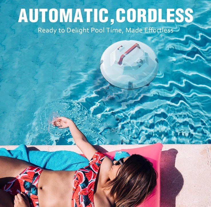 Cordless Robotic Pool Cleaner – 120 Mins Automatic Pool Vacuum Above Ground. NEW