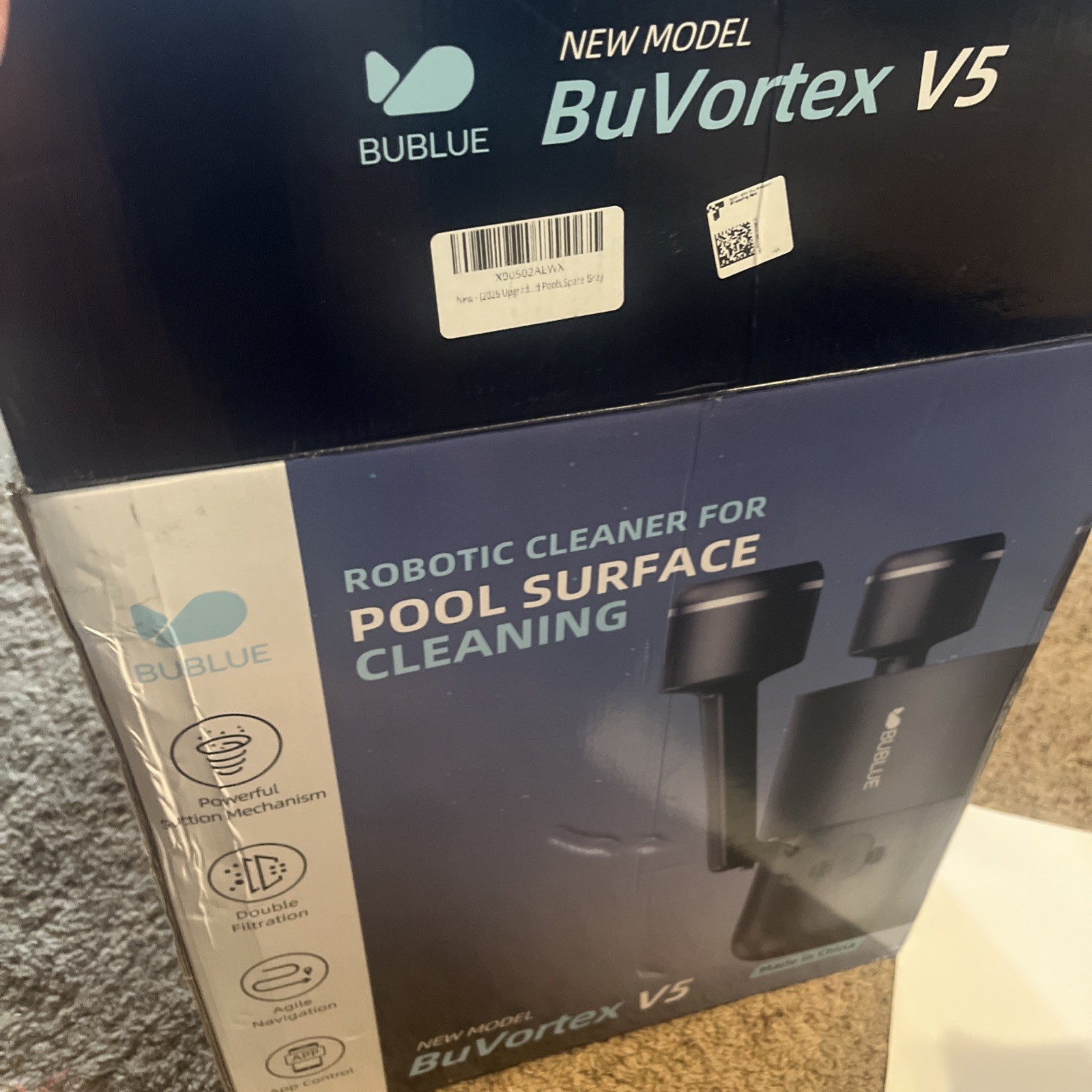 BUBLUE F10 BuVortex V5 Robotic Pool Surface Skimmer App Control 5L