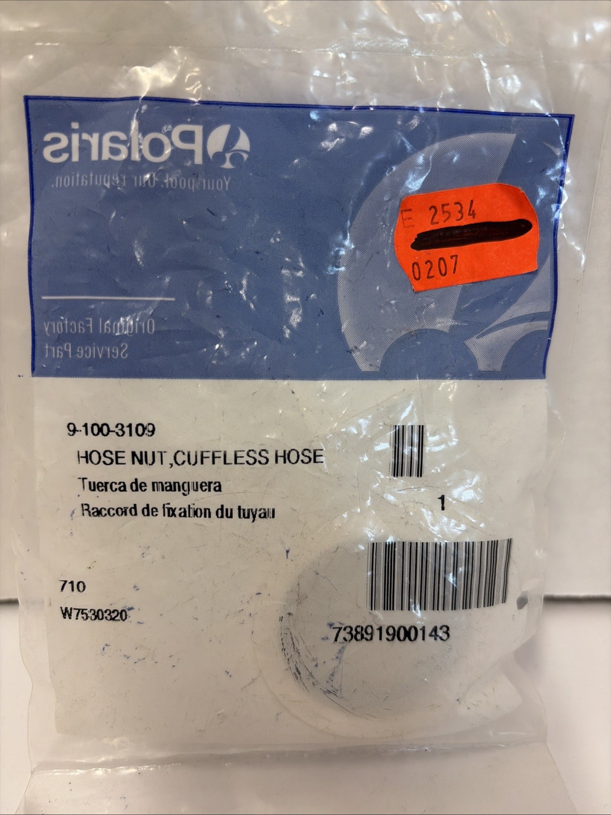 Polaris 360 Nut Cuffless Hose 9-100-3109 Genuine OEM new