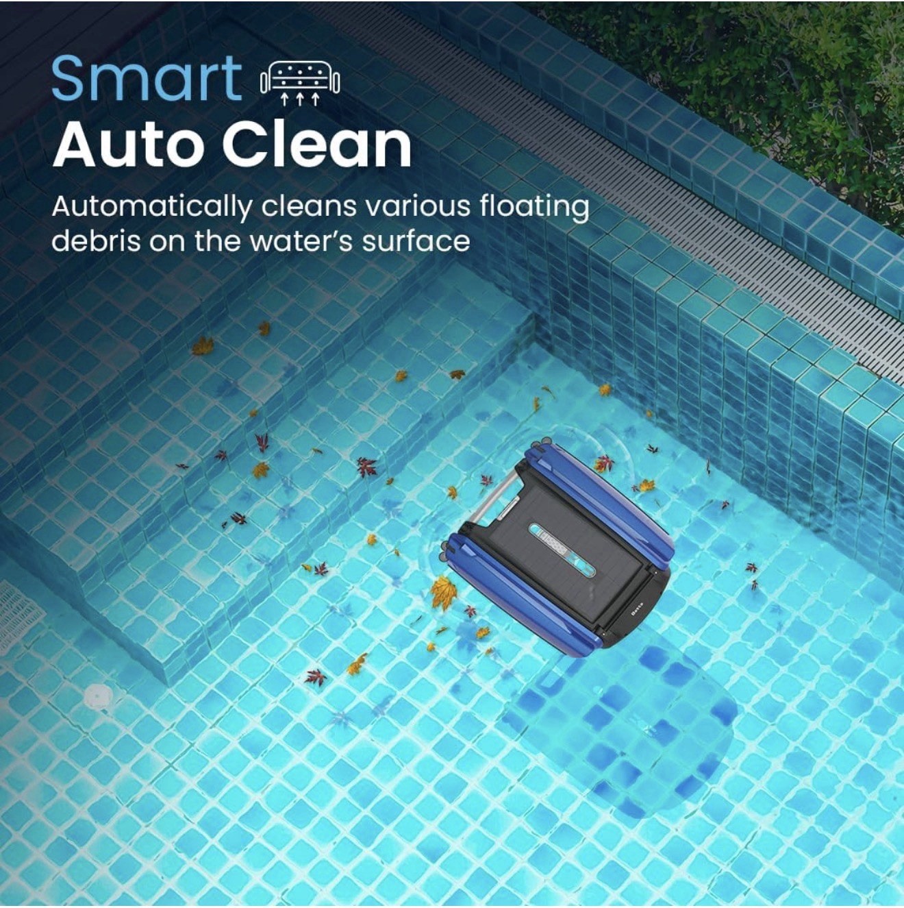 Betta SE Solar Powered Cordless Automatic Robotic Pool Cleaner, Blue/Black