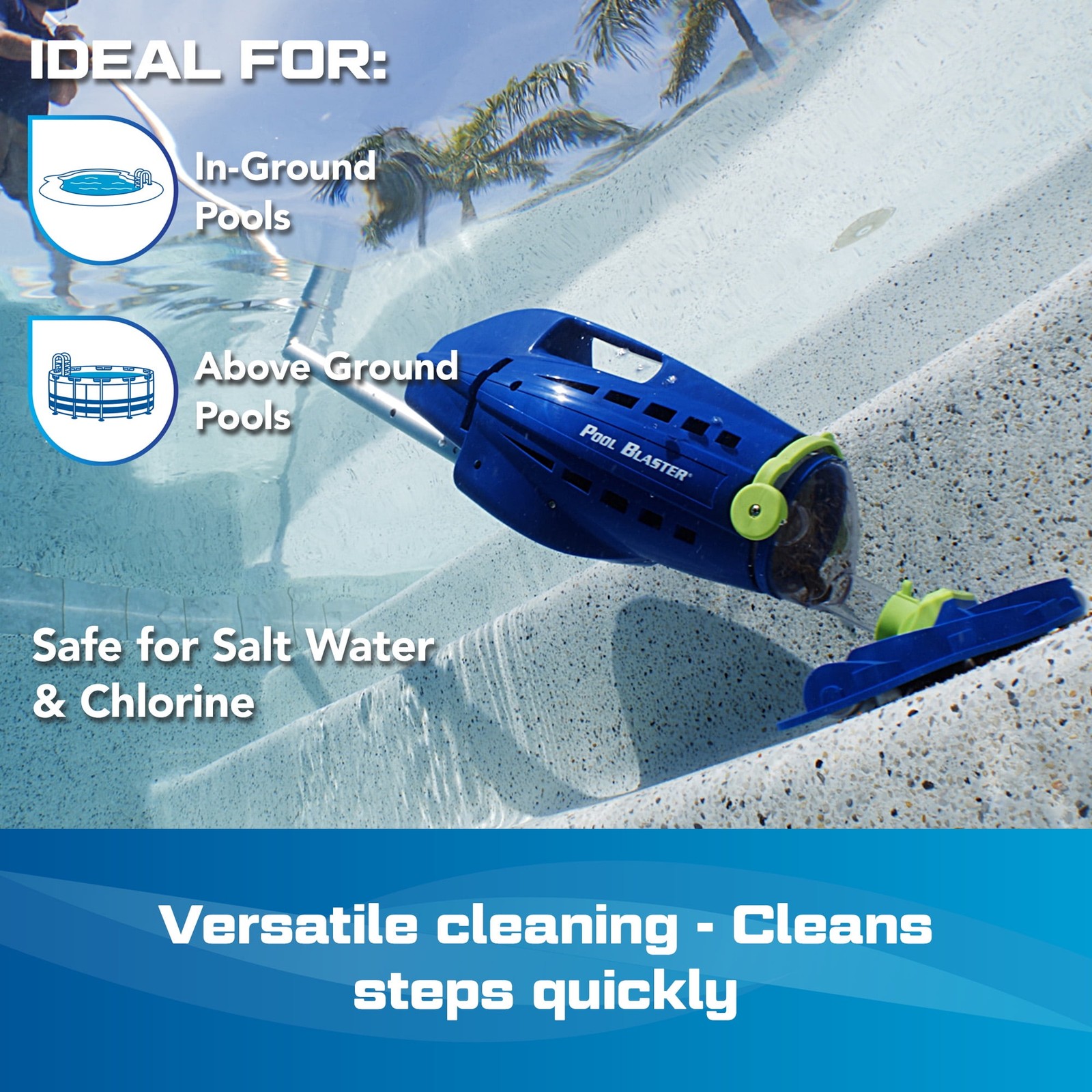 Pool Blaster Speed Vac XL Cordless Vacuum Inground & Above Ground 1 Hour R…