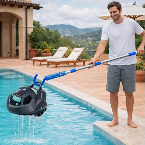 Hushee Hook for All Robotic Pool Cleaner with 45 » Telescopic Aluminum Pole
