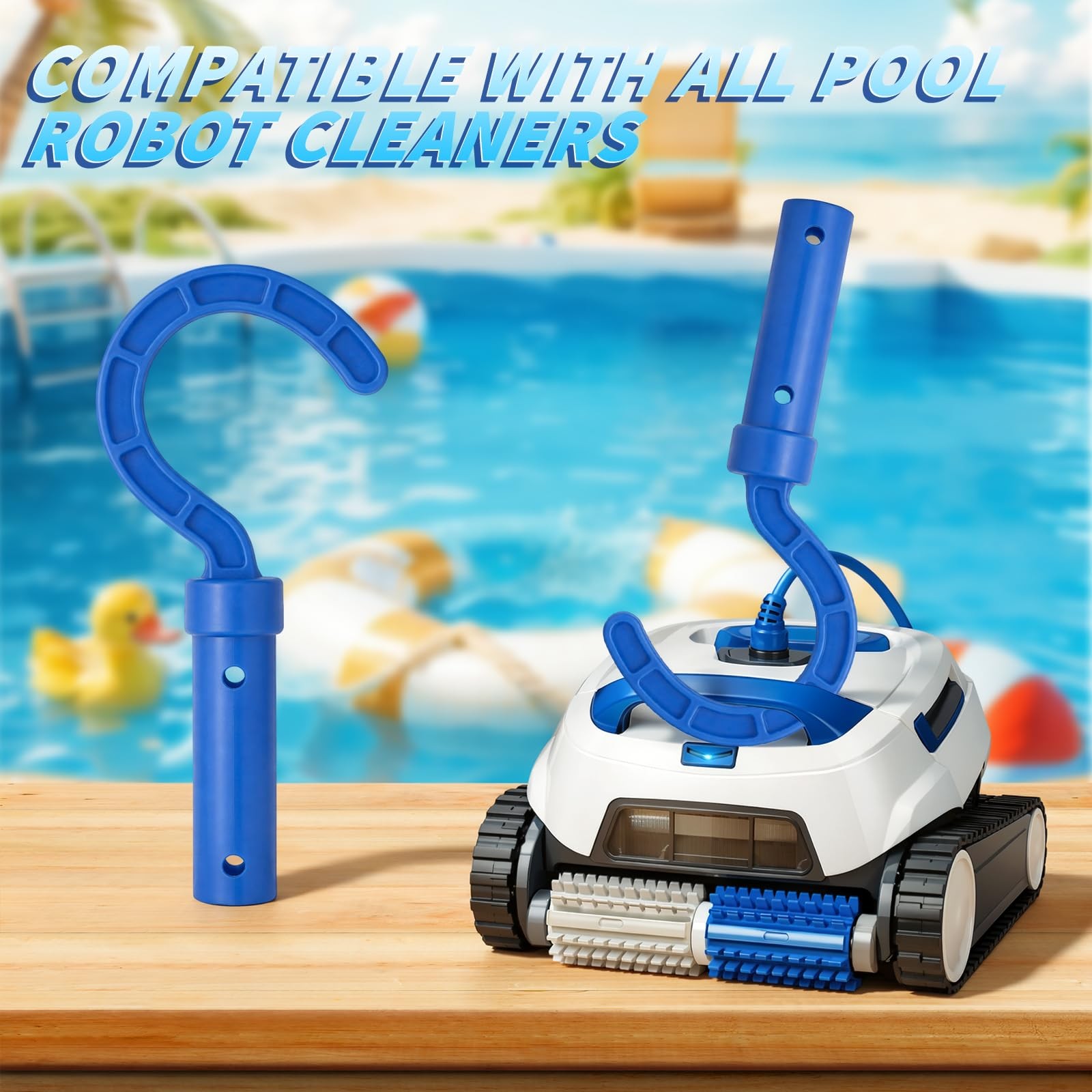 Hook for All Robotic Pool Cleaner with 45 » Telescopic deep blue