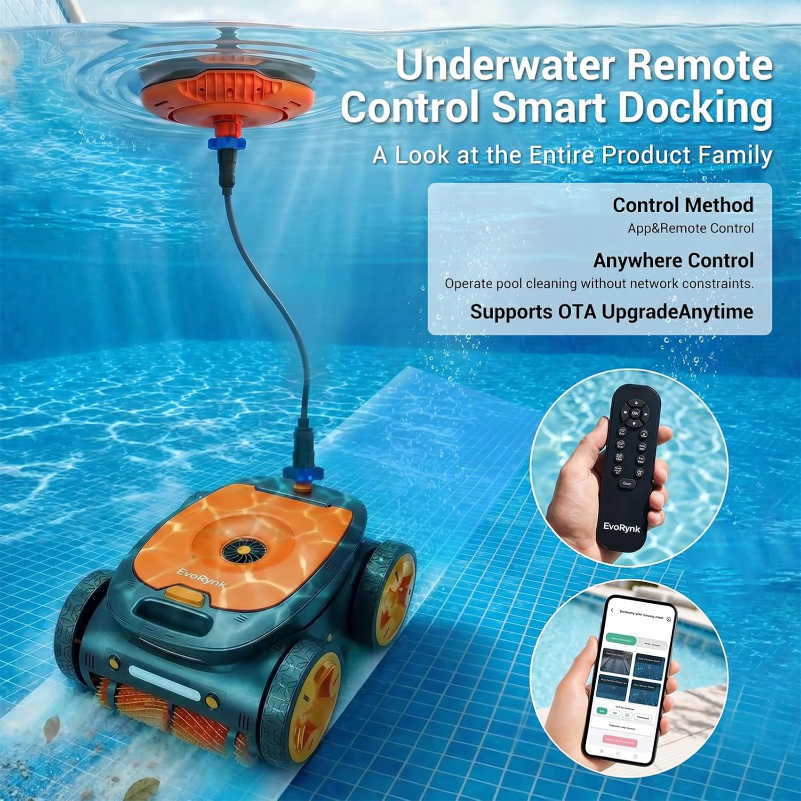 Automatic Pool Vacuum Robot for In-ground & Above-Ground Pools 5640 GPH Suction