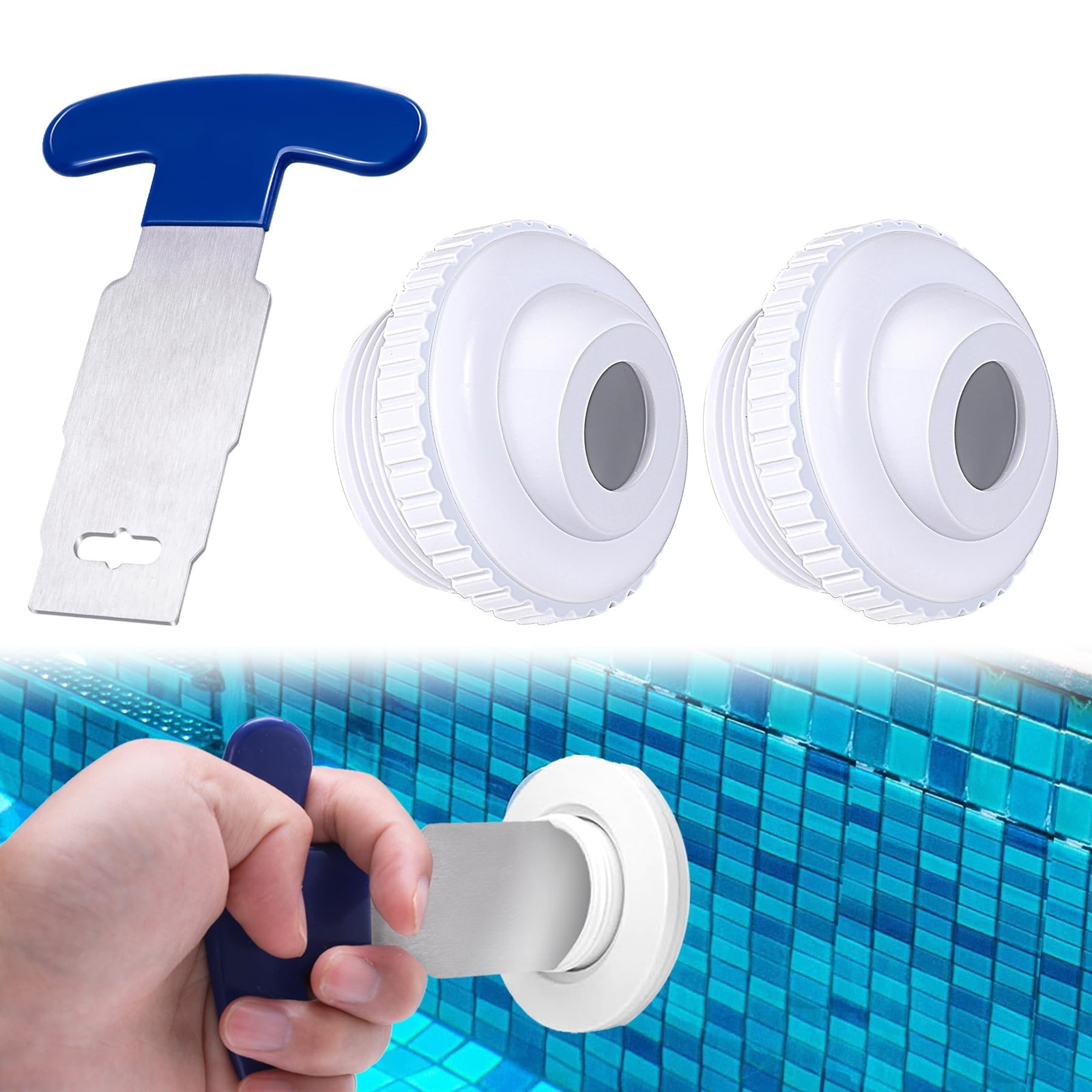 3/4&Prime;Pool Jet Nozzles Directional Flow Eyeball Inlet Fittings Fit white