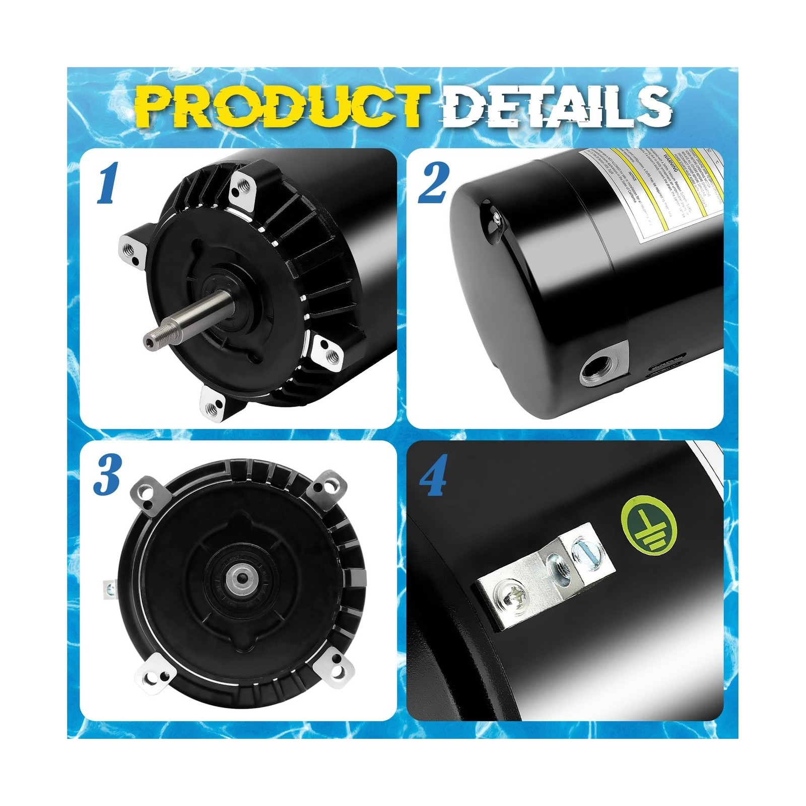 SP1610Z1MBK Pool Pump Motor 1HP, Replacement for Hayward Super Pump/Super II/…