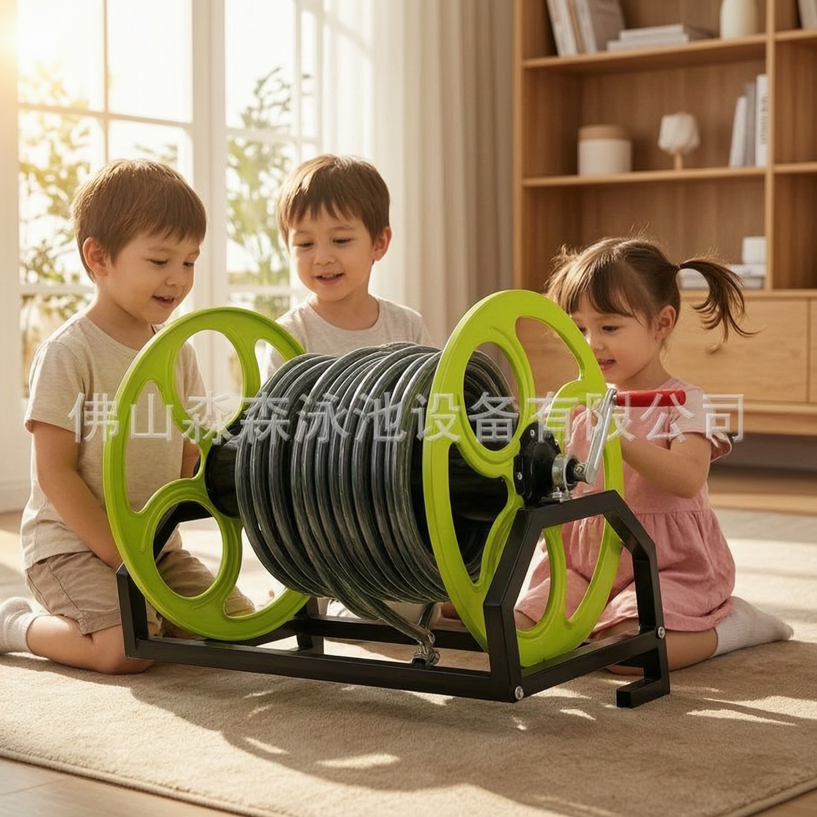 Hose Reel Stand Large-Capacity Hose Rack with Hand Crank Easy to Install