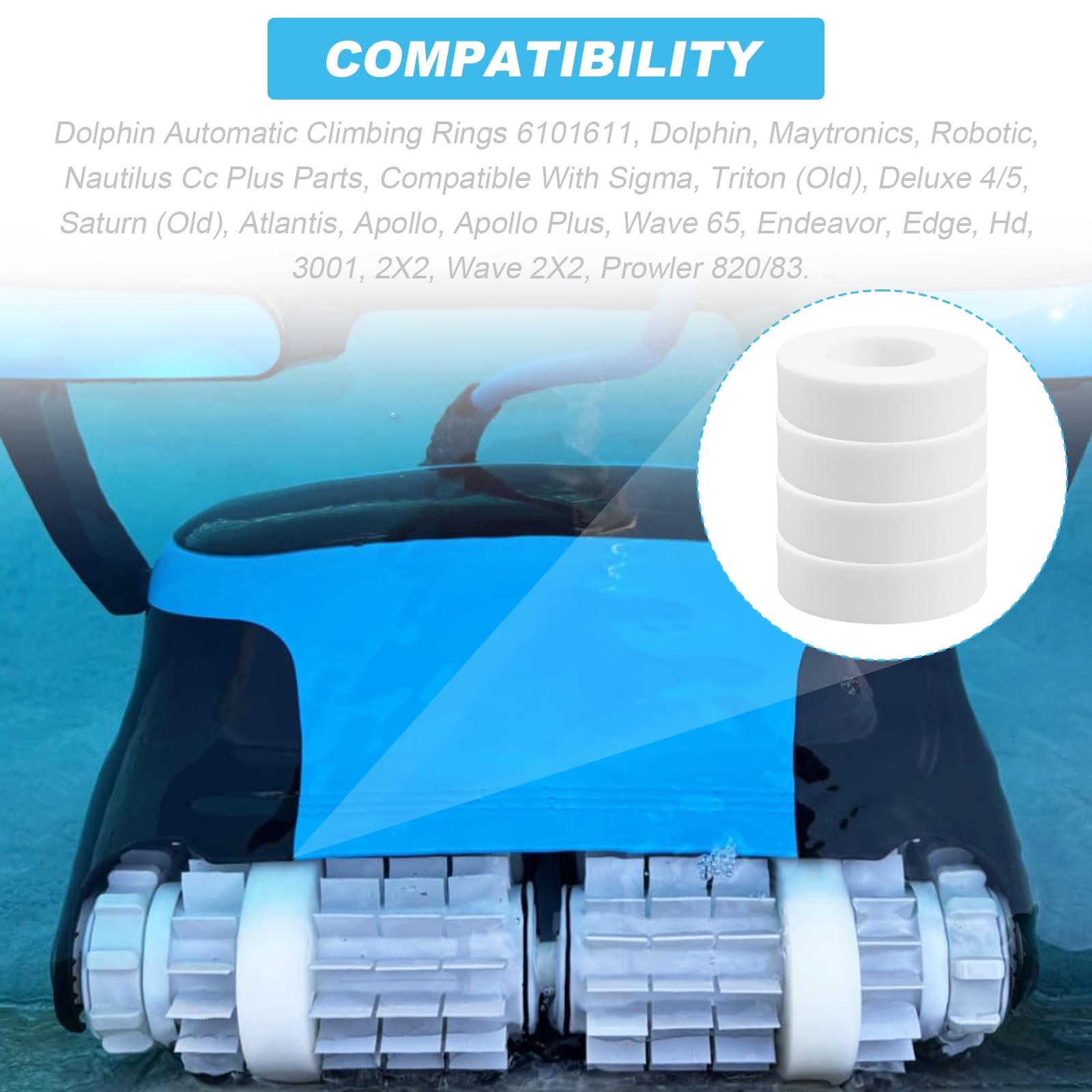 Pool Cleaner Climbing Rings 4pk 6101611 Robotic Maytronics Replacement Parts