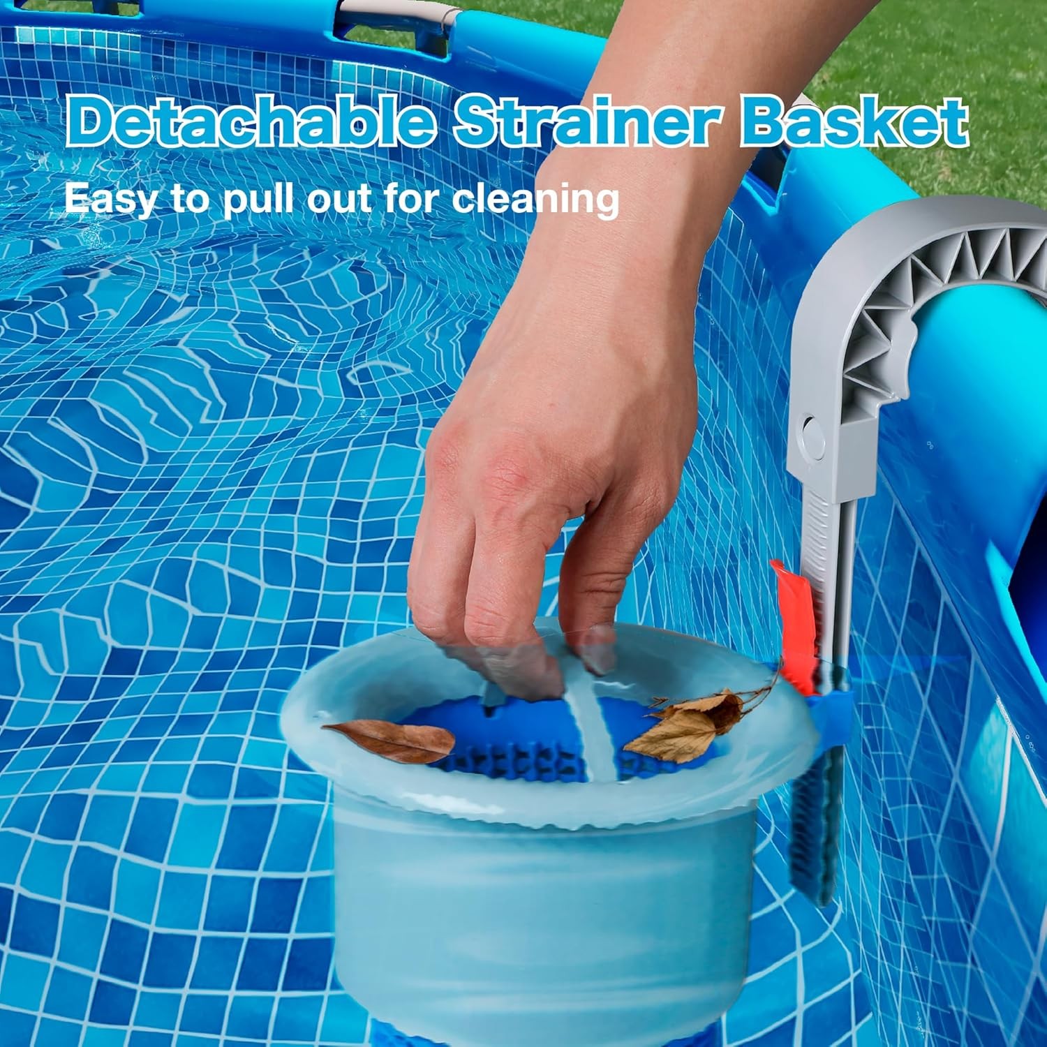 Above Ground Pool Skimmer w/5 Skimmer Socks, Wall Mount Surface Skimmer w/Basket