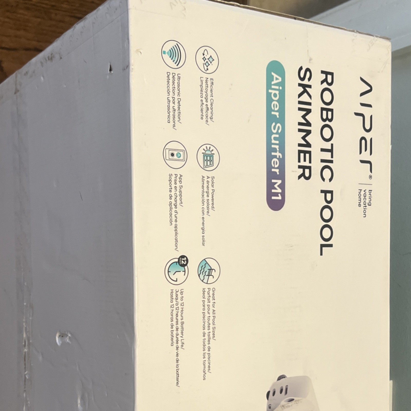 Aiper Surfer M1 Robotic Pool Skimmer Solar Powered Ultrasonic App Supported