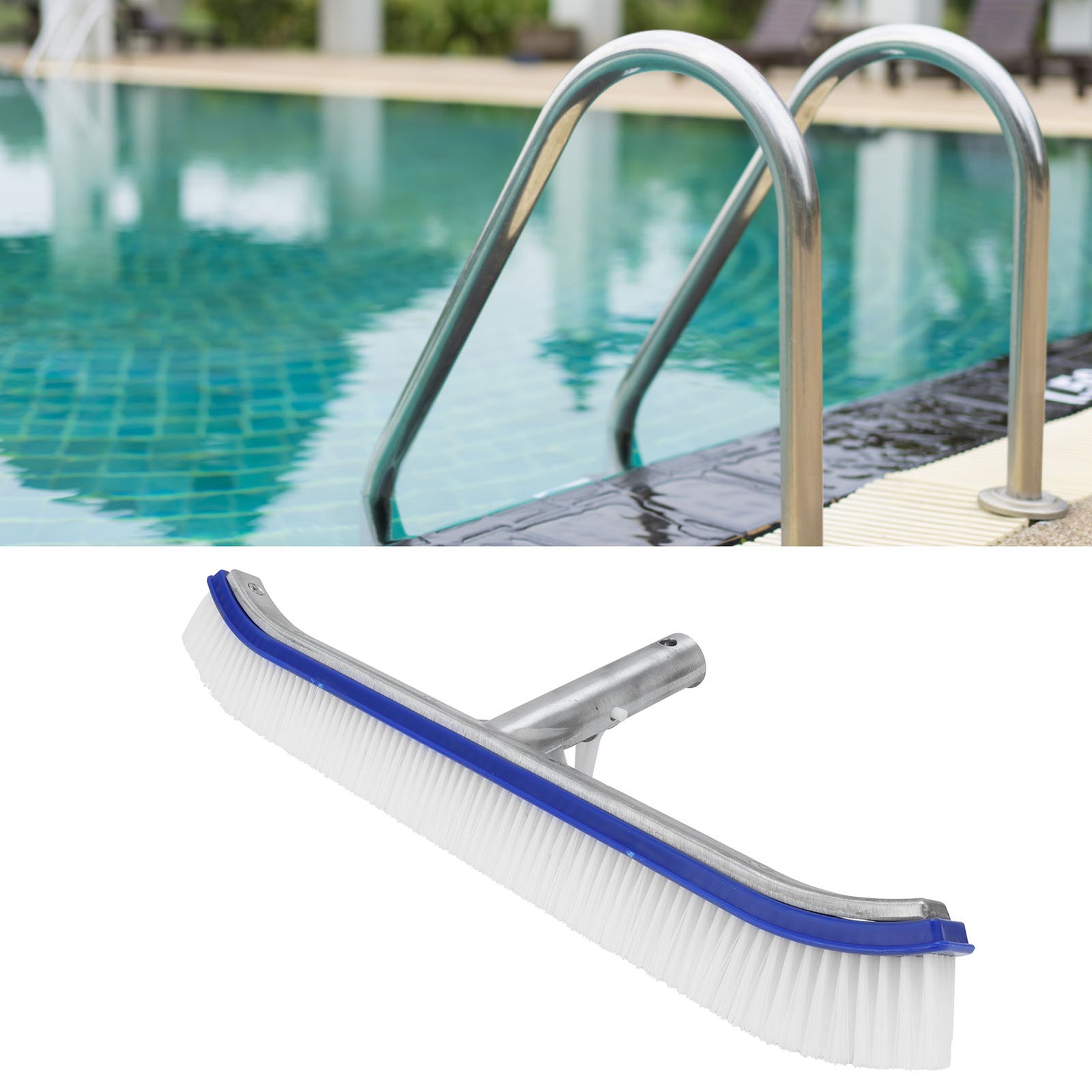 Swimming Pool Brush Extra-Wide Head For Fast Cleaning Floors Easy To Use