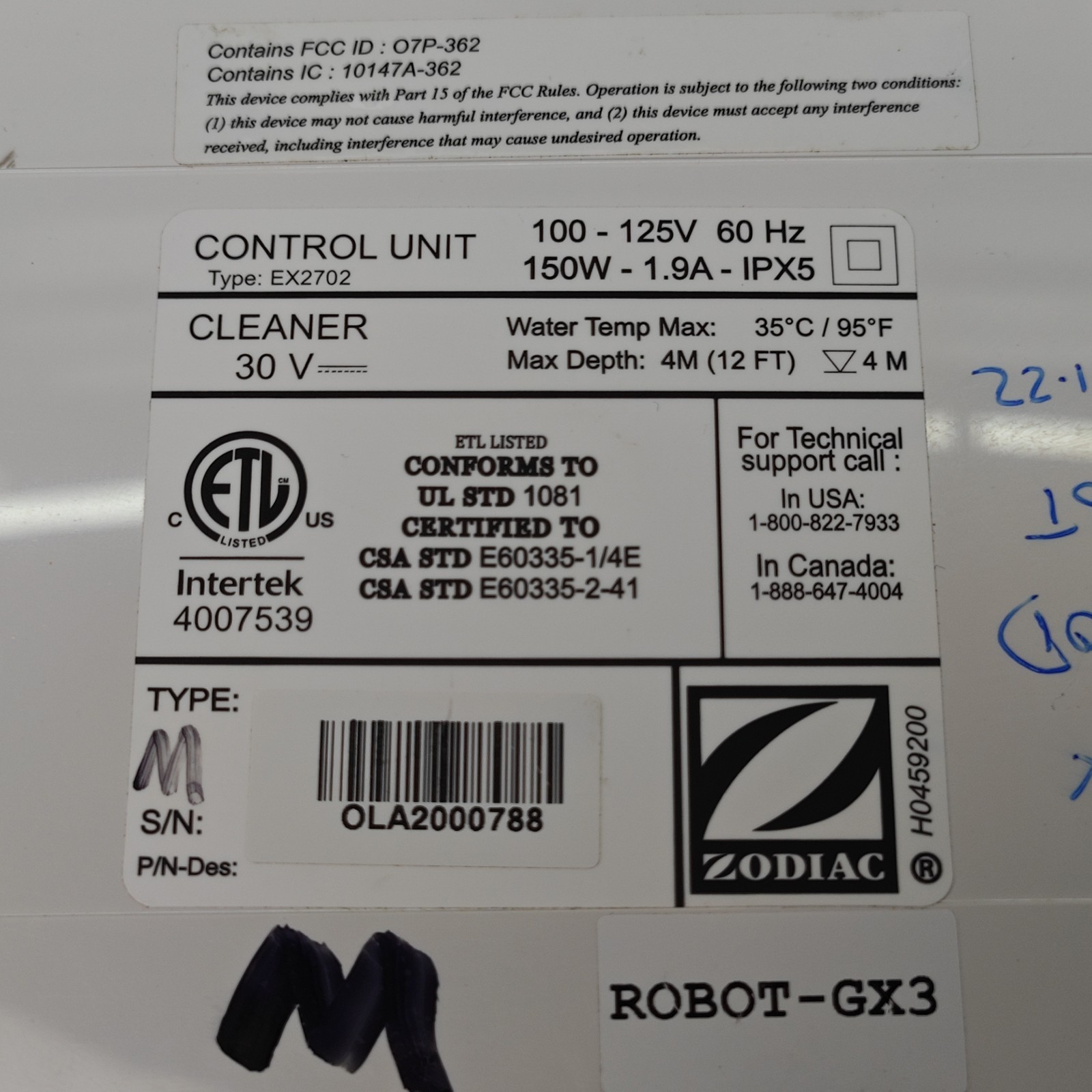 Polaris iAquaLink WiFi Smart Pool Cleaner Control Unit EX2702 For Polaris 965IQ