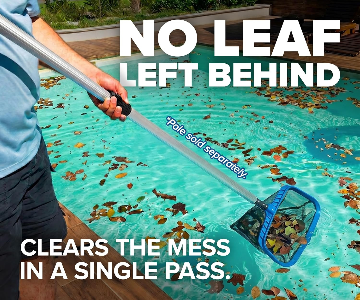 Pool Skimmer Net for Leaves – Leaf Rake for Pool Cleaning // Swimming Pool Leaf