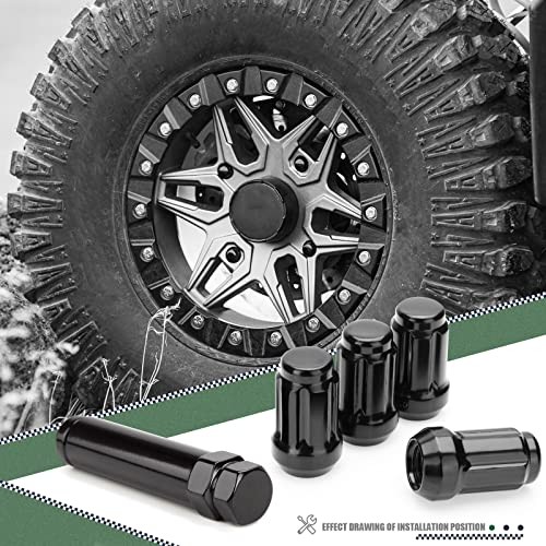 M12x1.5 Lug Nuts for RZR Can-Am Maverick, 16pcs 12mmx1.5 Spline Nut fit