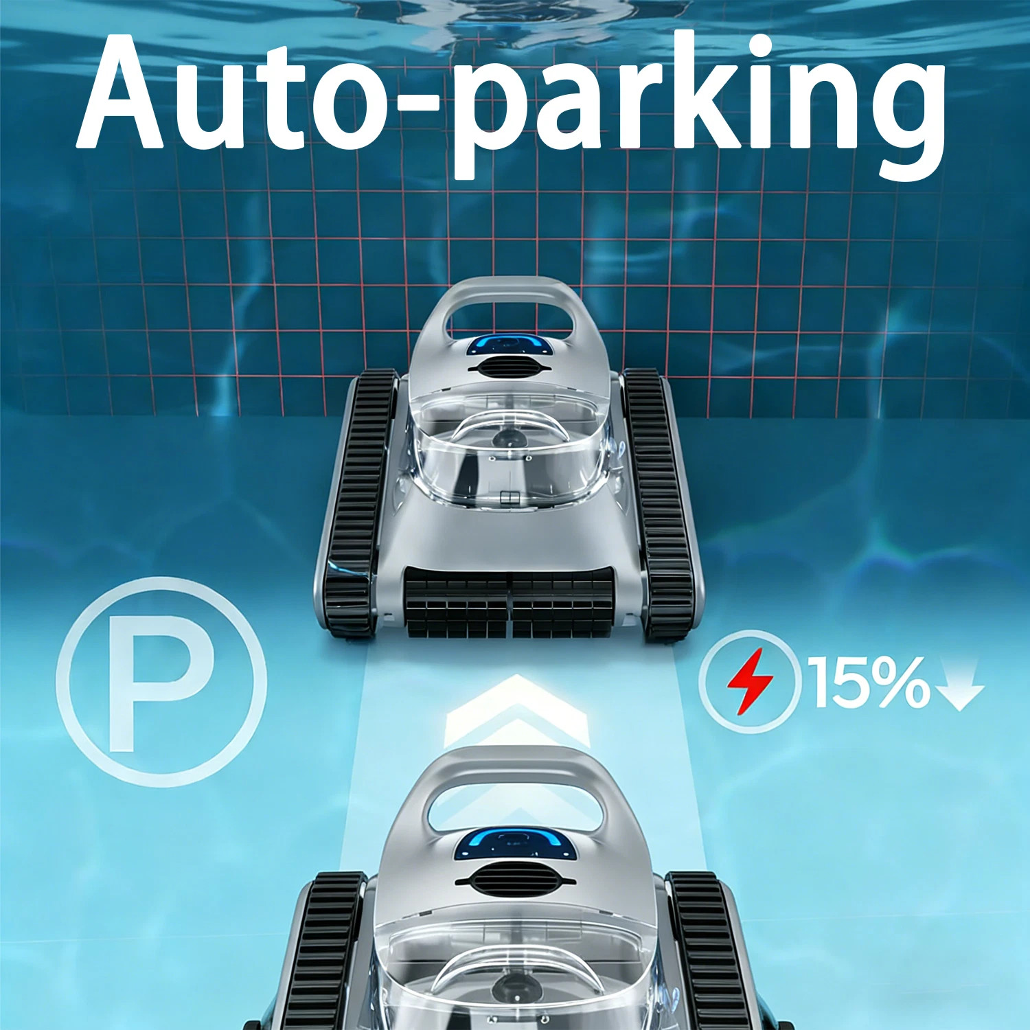 Automatic Robotic Pool Vacuum Pool Cleaner Wall Climbing Scrubber Inground Pool