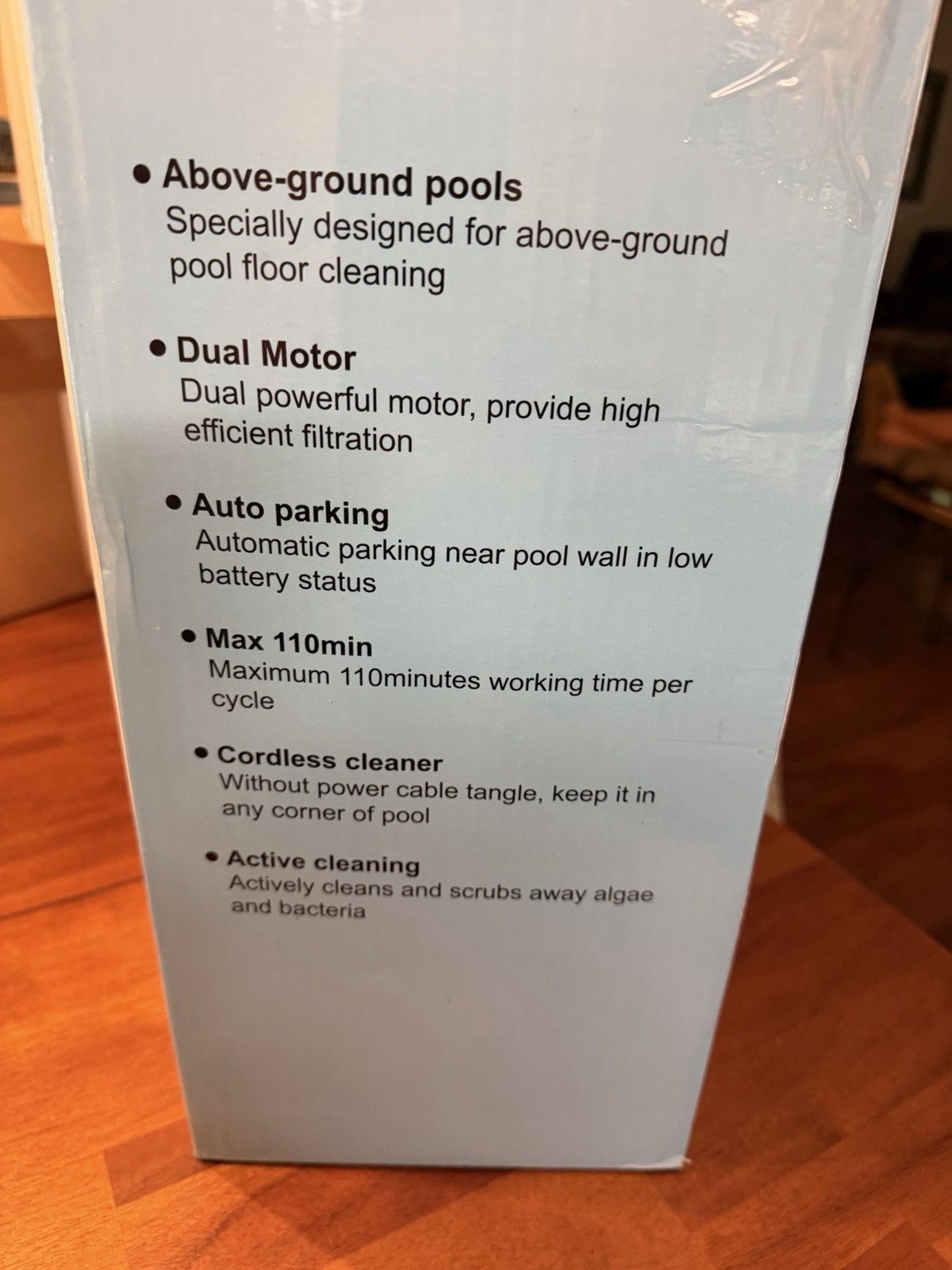 Cordless Robotic Pool Cleaner Dual Motor 110 Min 120 CFT/hr Above-Ground