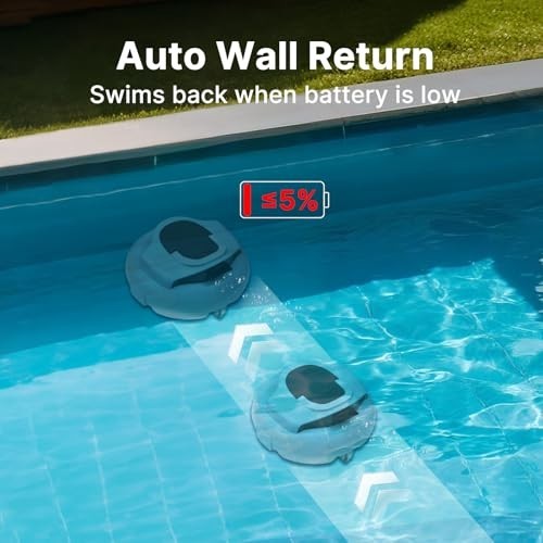 Efficient Pool Cleaner with Dual 30W Motors, 100-Min Runtime, Auto-Parking & Obs