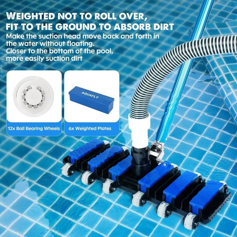 Pool Vacuum Head, Manual Pool Vacuum for Inground and Above Ground Pools Flex…