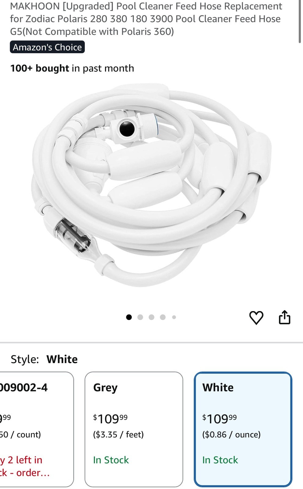 MAKHOON Upgraded Pool Cleaner Feed Hose Replacement See Description for Details