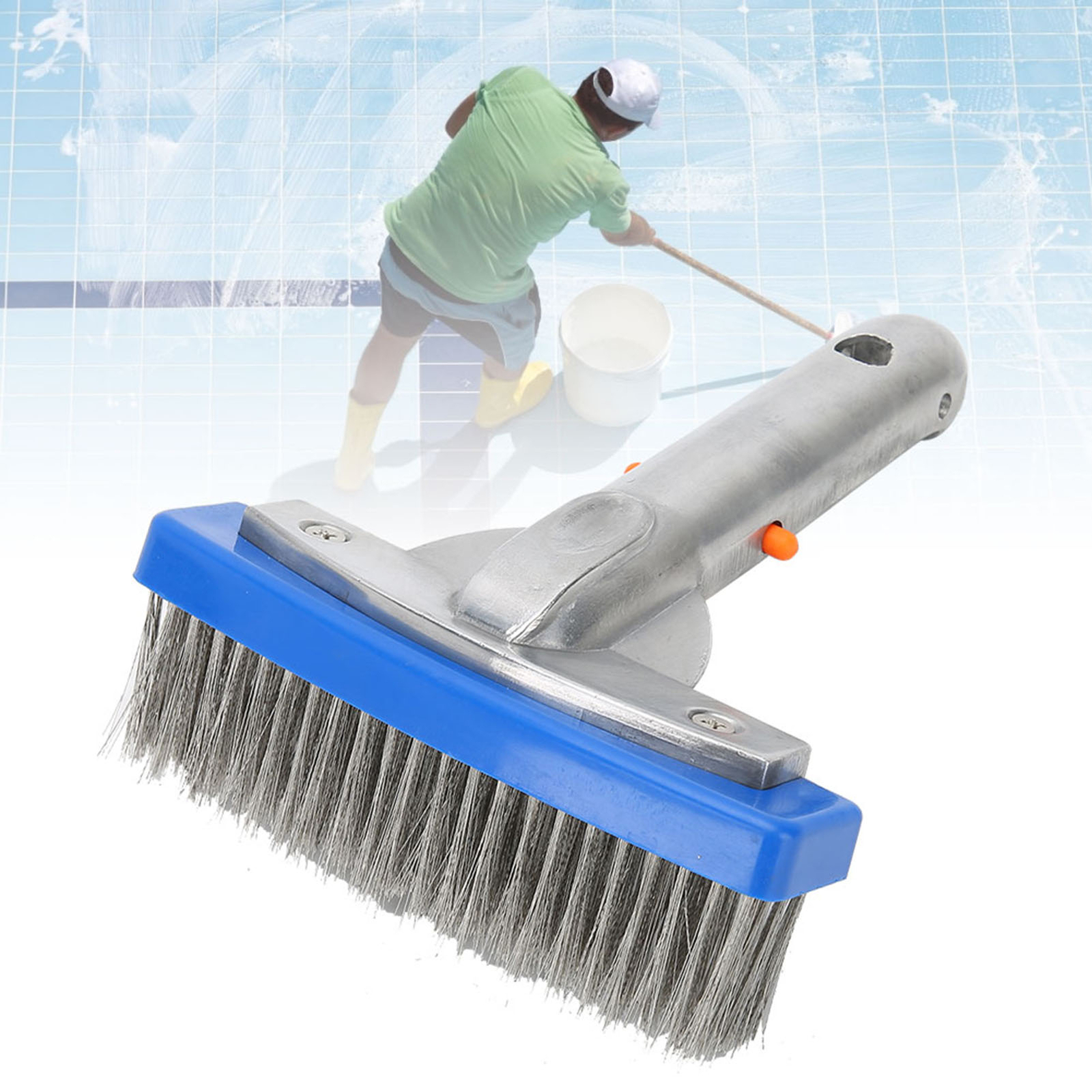 New 5.5in Swimming Pool Stainless Steel Brush For Spa Pond Floor Wall Cleaning A