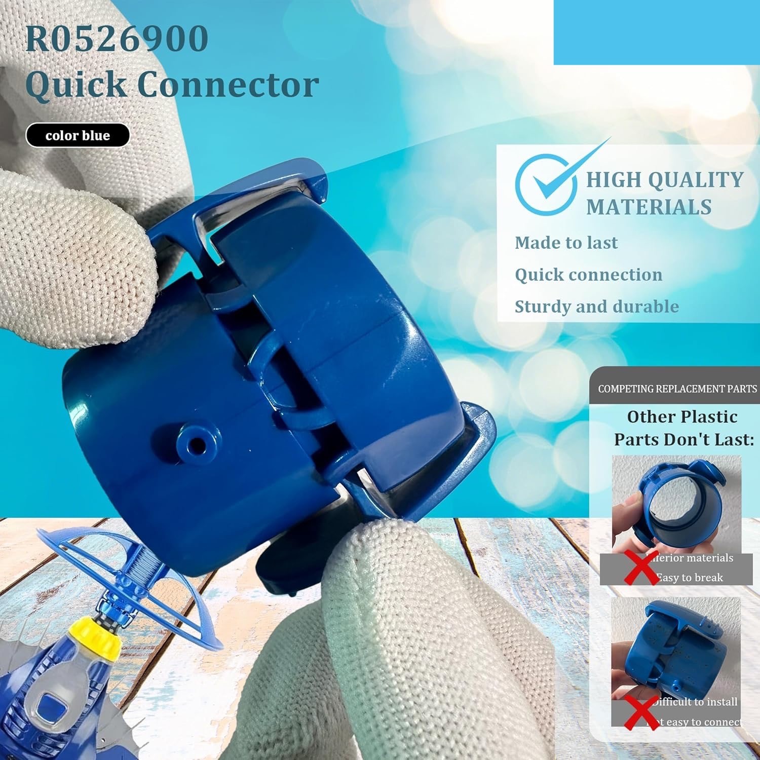 For Zodiac Quick Hose Connector For MX6 MX8 T5 & Duo Suction Cleaners R0526900