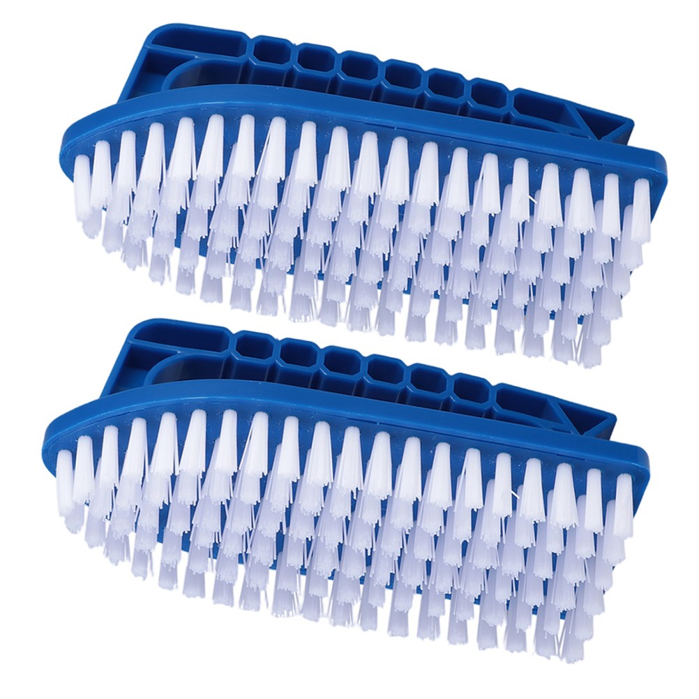 2Pcs Reusable Pool Scrub Brush with Comfort Grip for Bathroom and Floor Cleaning