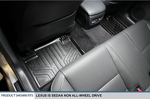 MAXLINER Floor Mats 2nd Row Liner Black for 2014-2018 Lexus IS Sedan Rear