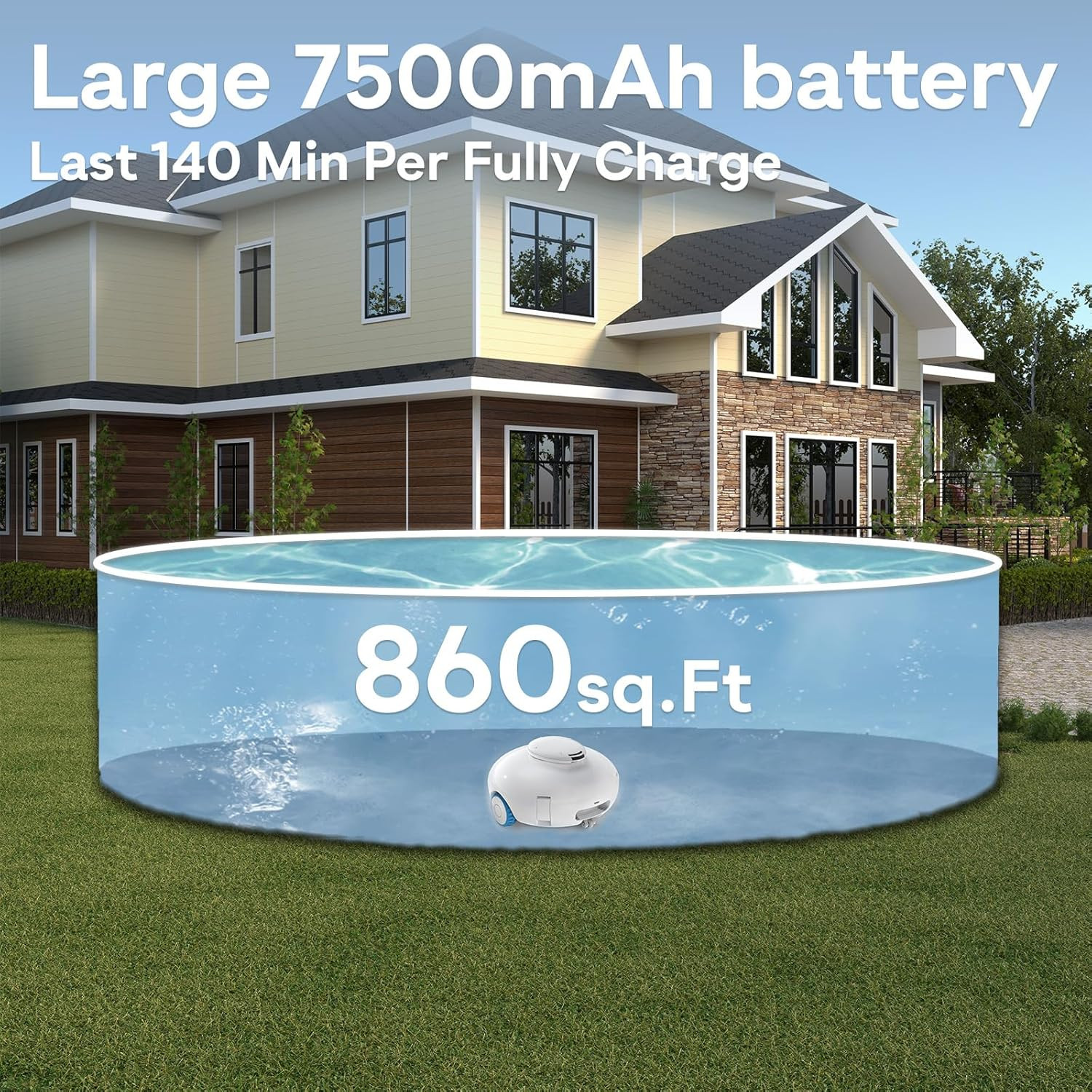 2025 Cordless Robotic Pool Vacuum, Pool Cleaner for above Ground/Inground Pools