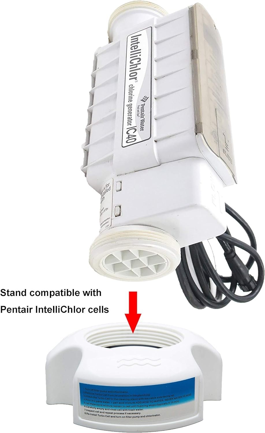 Pool Salt Cell Acid Washing Stand Compatible with Hayward Turbo Pentair