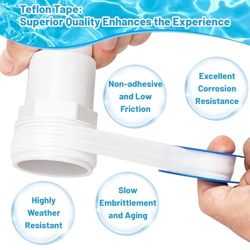 Pool Hose Adapter of 1-1/4&Prime; to 1-1/2&Prime; with Plumbers 2-pack with accessories