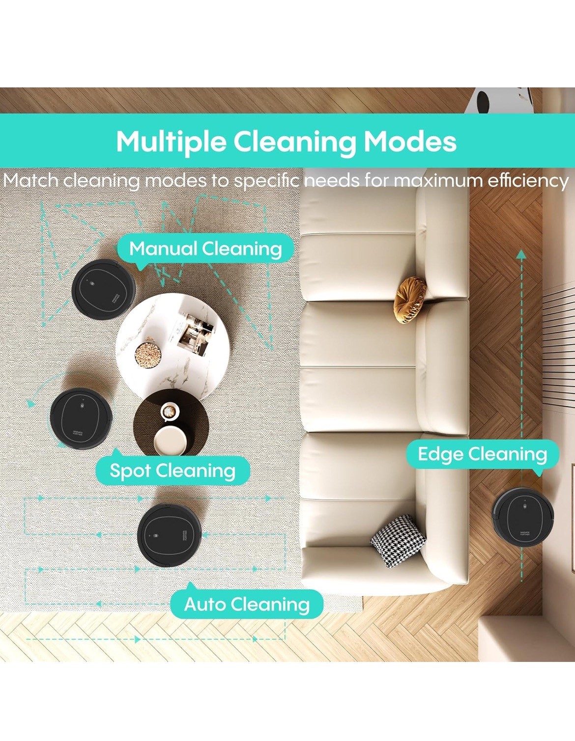 Robot Vacuum and Mop Combo 4000Pa Strong Suction wife/app/Alexa control Slim