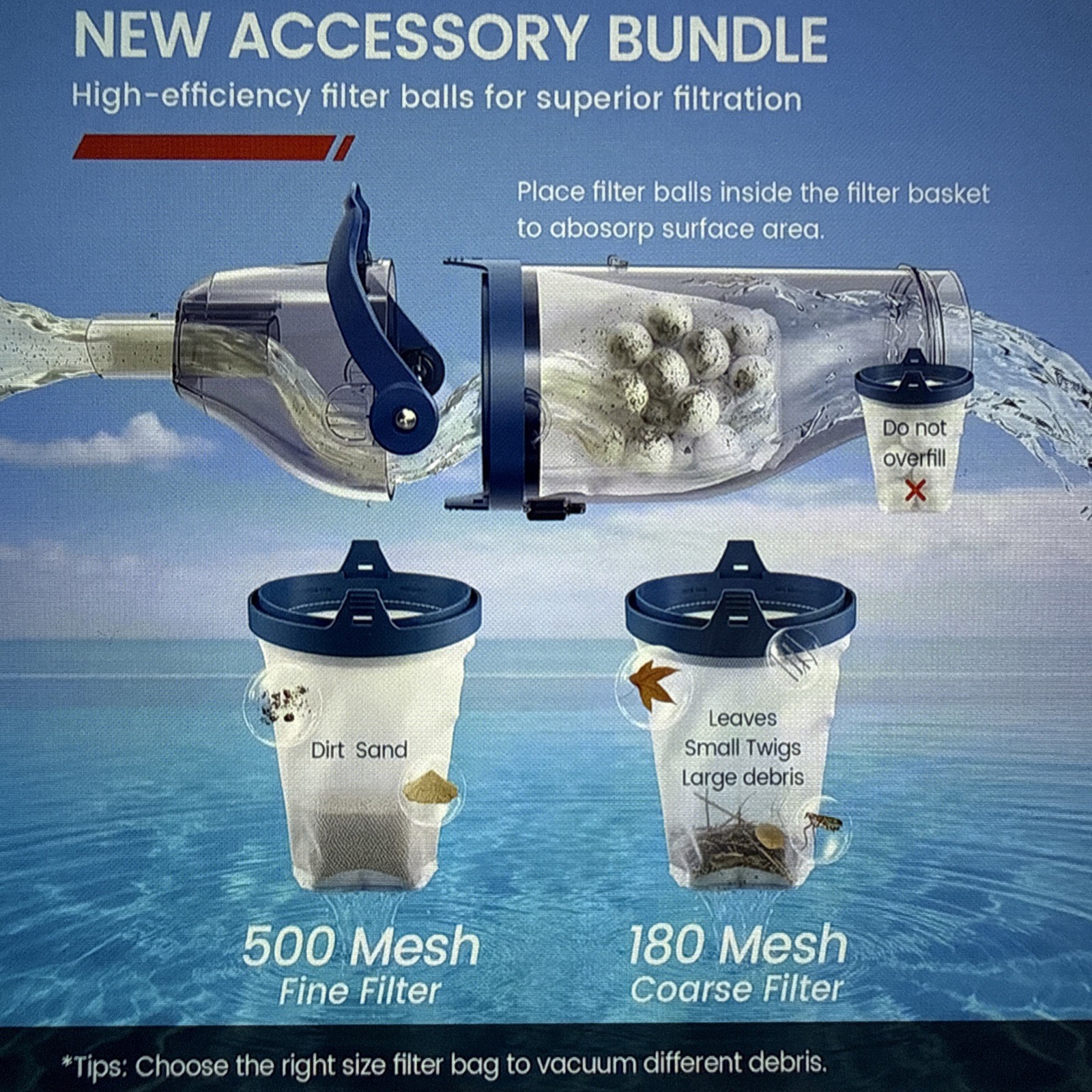 Cordless Pool Vacuum with Dual Mode & 22 GPM Suction for In/Above Ground Pools