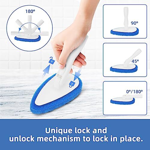 Shower Bathtub Tub Tile Scrubber Cleaning Brush with 51 » Handle, 5 Non