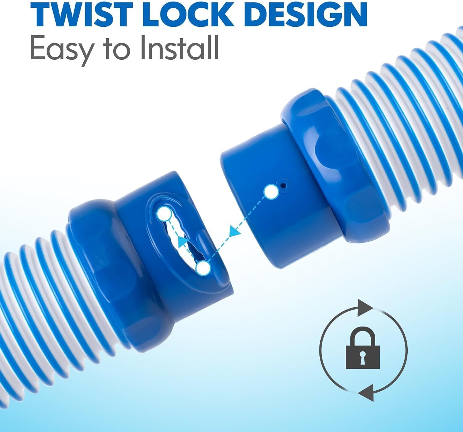 7 Pack Pool Cleaner Hose for Zodiac MX6 MX8 X7 T3 T5, R0527700 Twist Lock Replac