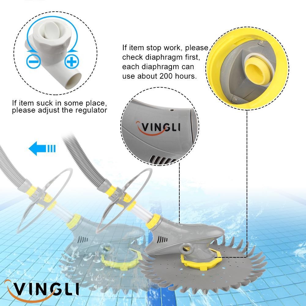 Above Ground & In-Ground Automatic Suction-Side Vacuum Pool Cleaner 2 Colors